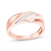 Thumbnail Image 1 of Now + Forever Men's Diamond Accent Diagonal Wedding Band 10K Rose Gold