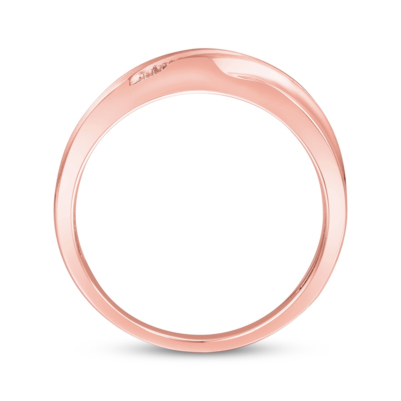 Main Image 3 of Now + Forever Men's Diamond Accent Diagonal Wedding Band 10K Rose Gold