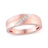 Thumbnail Image 1 of Now + Forever Men's Diamond Five-Stone Diagonal Wedding Band 1/15 ct tw 10K Rose Gold