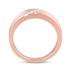 Thumbnail Image 3 of Now + Forever Men's Diamond Five-Stone Diagonal Wedding Band 1/15 ct tw 10K Rose Gold