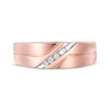 Thumbnail Image 4 of Now + Forever Men's Diamond Five-Stone Diagonal Wedding Band 1/15 ct tw 10K Rose Gold