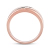 Thumbnail Image 3 of Now + Forever Men's Black Diamond Three-Stone Wedding Band 1/5 ct tw 10K Rose Gold