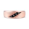 Thumbnail Image 4 of Now + Forever Men's Black Diamond Three-Stone Wedding Band 1/5 ct tw 10K Rose Gold