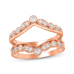 Now + Forever Diamond Milgrain Enhancer Ring 1/2 ct tw 14K Rose Gold