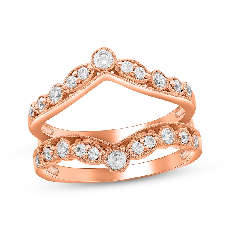 Main Image 1 of Now + Forever Diamond Milgrain Enhancer Ring 1/2 ct tw 14K Rose Gold