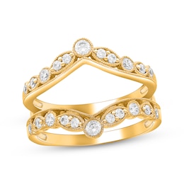 Now + Forever Diamond Milgrain Enhancer Ring 1/2 ct tw 14K Yellow Gold
