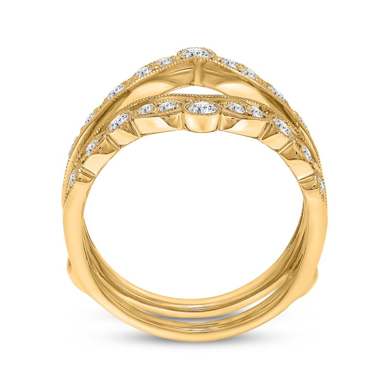 Main Image 3 of Now + Forever Diamond Milgrain Enhancer Ring 1/2 ct tw 14K Yellow Gold