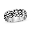 Thumbnail Image 1 of Men's Antique Finish Two-Row Chain Ring Stainless Steel