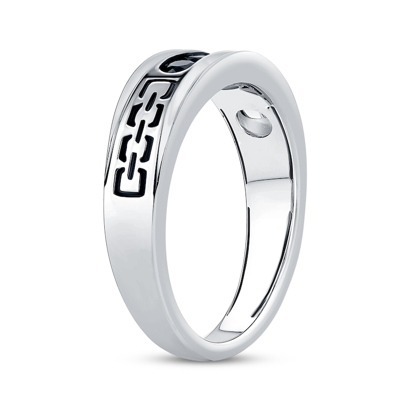 Main Image 2 of Now + Forever Men's Black Diamond Five-Stone Wedding Band 1/2 ct tw 10K White Gold