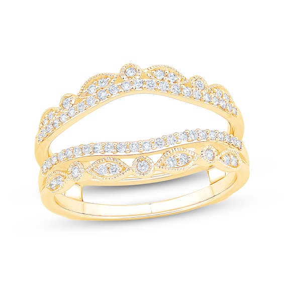 Now + Forever Diamond Vintage-Style Enhancer Ring 1/3 ct tw 14K Yellow Gold