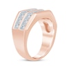 Thumbnail Image 2 of Now + Forever Men's Diamond Angled Two-Row Wedding Band 2 ct tw 10K Rose Gold