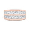 Thumbnail Image 3 of Now + Forever Men's Diamond Angled Two-Row Wedding Band 2 ct tw 10K Rose Gold