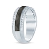 Thumbnail Image 2 of Now + Forever Men's Diamond Black Stripe Wedding Band 1/2 ct tw 10K White Gold