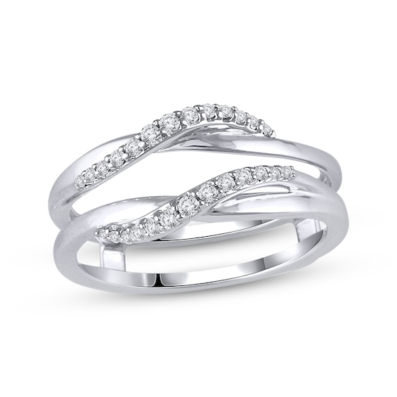 Now + Forever Diamond Curved Enhancer Ring 1/6 ct tw 14K White Gold
