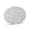 Thumbnail Image 1 of Men's Baguette & Round-Cut Multi-Diamond Oval Ring 2 ct tw 10K Yellow Gold