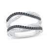 Thumbnail Image 1 of Now + Forever Black & White Diamond Crossover Enhancer Ring 1/2 ct tw 14K White Gold