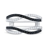 Thumbnail Image 3 of Now + Forever Black & White Diamond Crossover Enhancer Ring 1/2 ct tw 14K White Gold