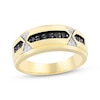 Thumbnail Image 1 of Now + Forever Men's Black & White Diamond Wedding Band 3/8 ct tw 10K Yellow Gold