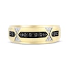 Thumbnail Image 4 of Now + Forever Men's Black & White Diamond Wedding Band 3/8 ct tw 10K Yellow Gold