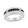 Thumbnail Image 1 of Now + Forever Men's Black & White Diamond Wedding Band 3/8 ct tw 10K White Gold