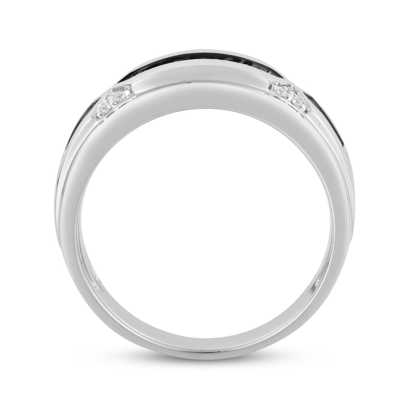 Main Image 3 of Now + Forever Men's Black & White Diamond Wedding Band 3/8 ct tw 10K White Gold