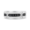 Thumbnail Image 4 of Now + Forever Men's Black & White Diamond Wedding Band 3/8 ct tw 10K White Gold