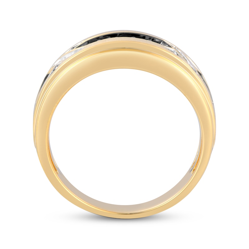 Main Image 3 of Now + Forever Men's Champagne & White Diamond Wedding Band 1/3 ct tw 10K Yellow Gold