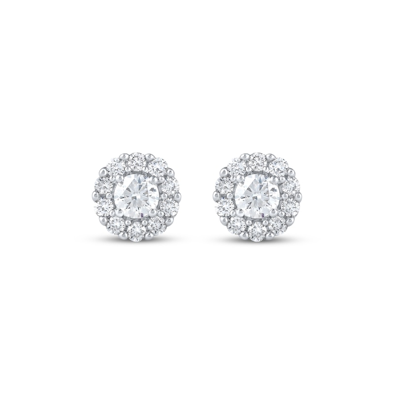 Main Image 2 of KAY Lab-Grown Diamonds Halo Stud Earrings 1-1/2 ct tw 10K White Gold