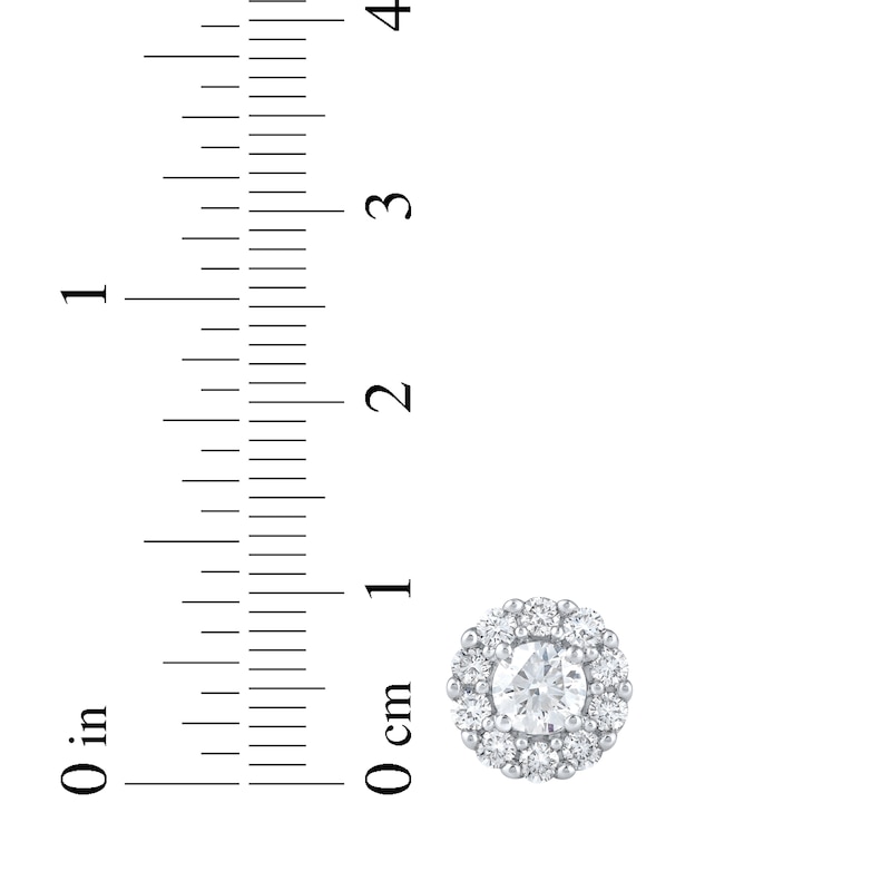 Main Image 4 of KAY Lab-Grown Diamonds Halo Stud Earrings 1-1/2 ct tw 10K White Gold