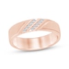 Thumbnail Image 1 of Now + Forever Men's Diamond Diagonal Wedding Band 1/10 ct tw 10K Rose Gold