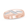 Thumbnail Image 1 of Now + Forever Men's Diamond Diagonal Wedding Band 1/4 ct tw 10K Rose Gold