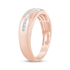 Thumbnail Image 2 of Now + Forever Men's Diamond Diagonal Wedding Band 1/4 ct tw 10K Rose Gold