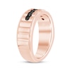 Thumbnail Image 2 of Now + Forever Men's Black Diamond Ribbed Wedding Band 3/4 ct tw 10K Rose Gold