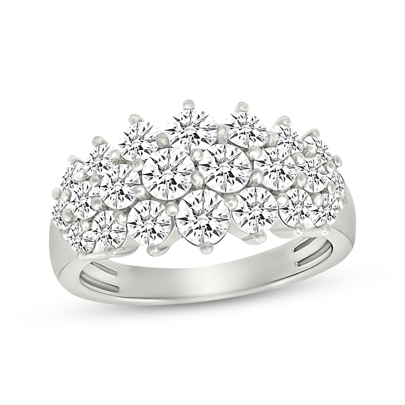 Main Image 1 of KAY Lab-Grown Diamonds Graduated Cluster Ring 2 ct tw 10K White Gold
