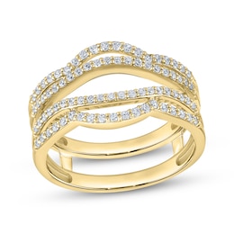 Now + Forever Diamond Curved Split Shank Enhancer Ring 1/2 ct tw 14K Yellow Gold