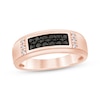 Thumbnail Image 1 of Now + Forever Men's Black & White Diamond Wedding Band 1/2 ct tw 10K Rose Gold