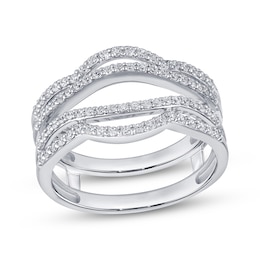 Now + Forever Diamond Curved Split Shank Enhancer Ring 1/2 ct tw 14K White Gold