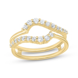 Now + Forever Diamond Bypass Wrap Ring 3/8 ct tw 14K Yellow Gold