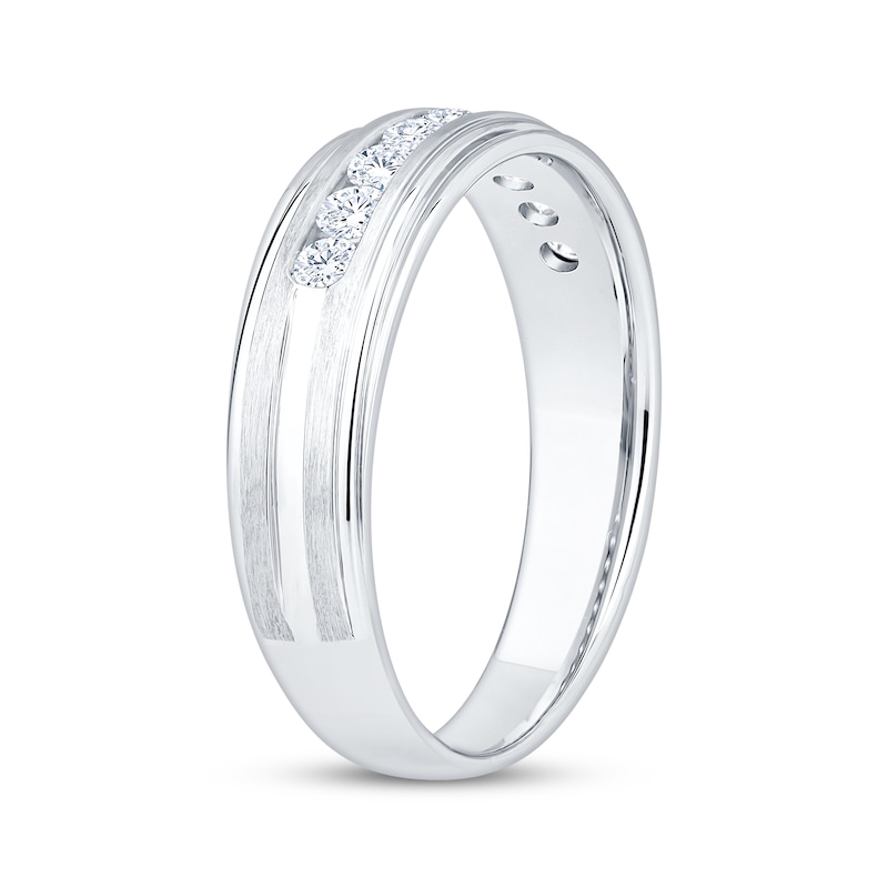 Main Image 2 of Now + Forever Men's Diamond Nine-Stone Wedding Band 1/2 ct tw 10K White Gold