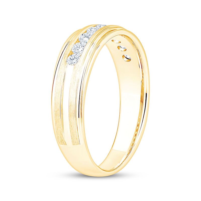 Main Image 2 of Now + Forever Men's Diamond Nine-Stone Wedding Band 1/2 ct tw 10K Yellow Gold