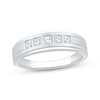 Thumbnail Image 1 of Now + Forever Men's Square-Cut Diamond Five-Stone Wedding Band 1/2 ct tw 10K White Gold