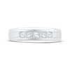 Thumbnail Image 3 of Now + Forever Men's Square-Cut Diamond Five-Stone Wedding Band 1/2 ct tw 10K White Gold