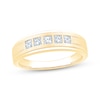 Thumbnail Image 1 of Now + Forever Men's Square-Cut Diamond Five-Stone Wedding Band 1/2 ct tw 10K Yellow Gold