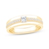 Thumbnail Image 1 of Now + Forever Men's Square & Round-Cut Diamond Wedding Band 1/2 ct tw 10K Yellow Gold