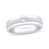 Thumbnail Image 1 of Now + Forever Men's Square & Round-Cut Diamond Wedding Band 1/2 ct tw 10K White Gold