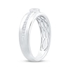 Thumbnail Image 2 of Now + Forever Men's Square & Round-Cut Diamond Wedding Band 1/2 ct tw 10K White Gold