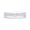 Thumbnail Image 3 of Now + Forever Men's Square & Round-Cut Diamond Wedding Band 1/2 ct tw 10K White Gold