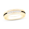 Thumbnail Image 1 of Now + Forever Men's Diamond & Black Enamel Stripe Wedding Band 1/5 ct tw 10K Yellow Gold