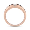 Thumbnail Image 3 of Now + Forever Men's Blue Sapphire & Diamond Wedding Band 1/5 ct tw 10K Rose Gold
