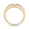 Thumbnail Image 3 of Now + Forever Men's Blue Sapphire & Diamond Wedding Band 1/5 ct tw 10K Yellow Gold